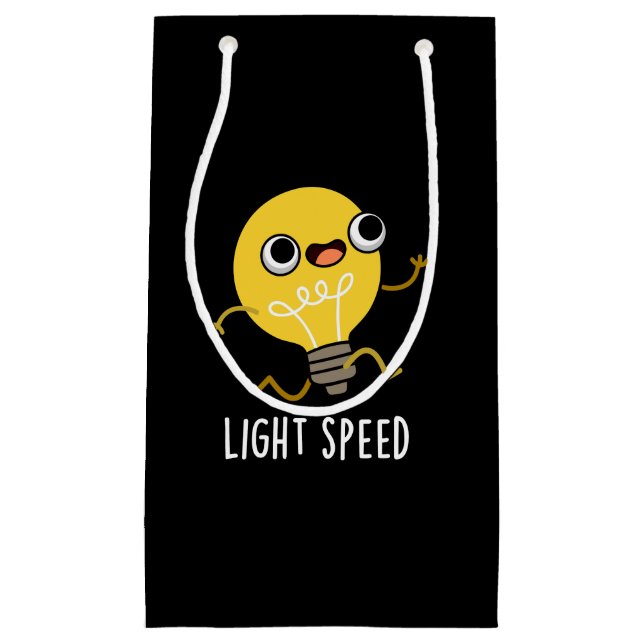 Light Speed Funny Running Bulb Pun Dark BG Small Gift Bag (Front)