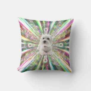 Light Speed Westie Terrier Dog Cushion