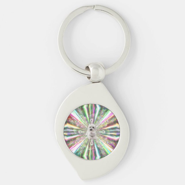 Light Speed Westie Terrier Dog Key Ring (Front)
