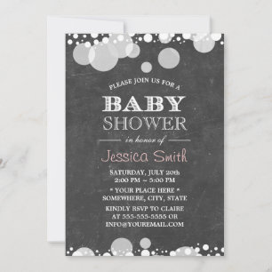 Light Spots Chalkboard Baby Shower Invitation