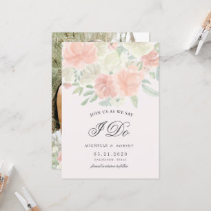 Light Spring Floral Photo Save The Date Invitation