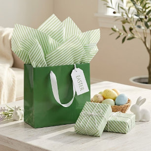 Light Spring Green White Stripes Tissue Paper