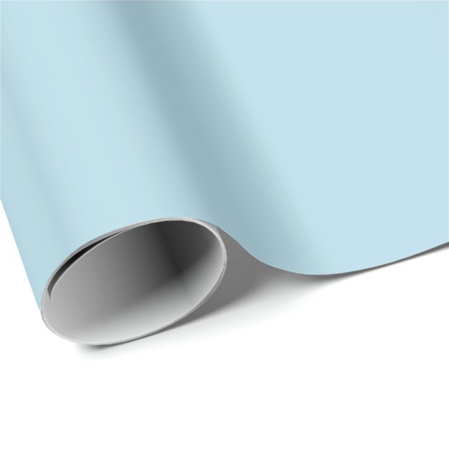 Light Spun Sugar Blue, Solid Colour Pastel Blue Wrapping Paper (Roll Corner)