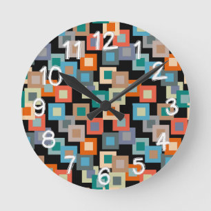 Light Squares on Dark Round Clock