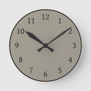 Light Steel Gray Solid Color Round Clock