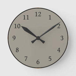 Light Steel Grey Solid Colour Round Clock