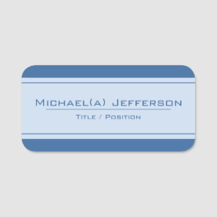 Light Stone Blue And Deeper Blue Balance: Elegant Name Tag