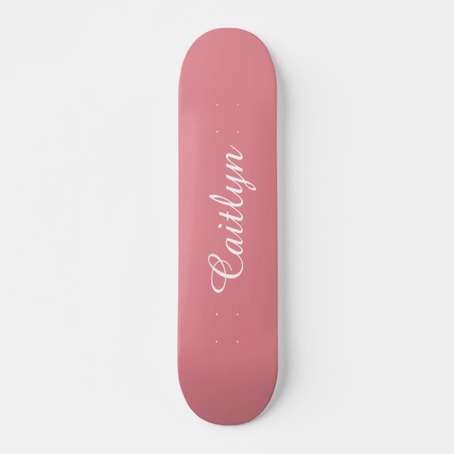 Light Strawberry Pink Customisable Skateboard (Front)