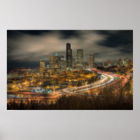 Light streaks from cars at night