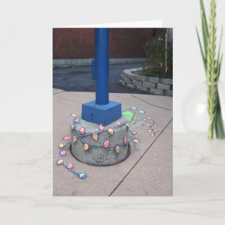 Light-Stringing Sluggo Holiday Card