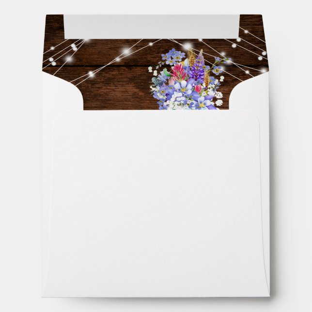 Light Strings Rustic Wood Wildflowers in Mason Jar Envelope (Back (Bottom))