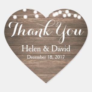 Light Strings Thank You Wedding Favour Stickers