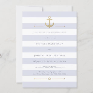 Light Striped Nautical Rehearsal Dinner Invite