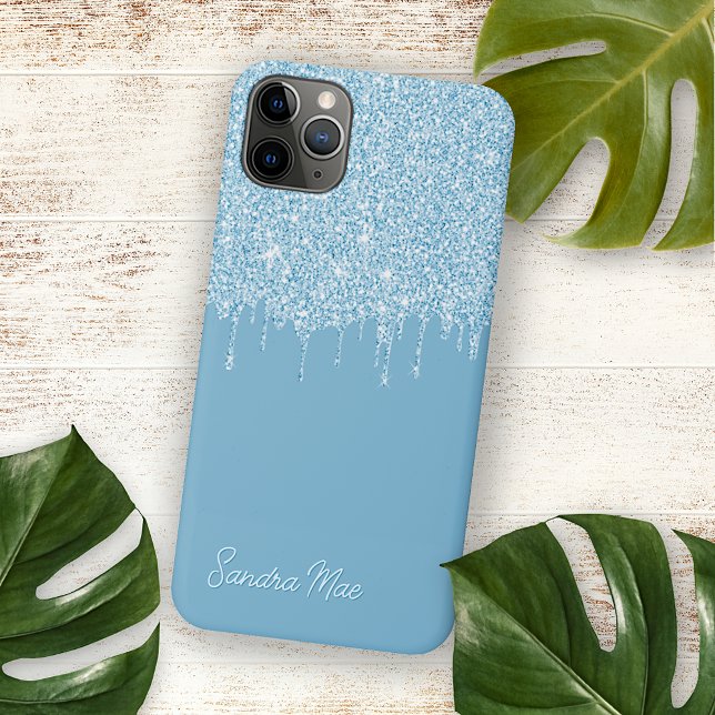 Light Summer Sky Blue Glitter Art Pattern Case-Mate iPhone Case (Creator Uploaded)