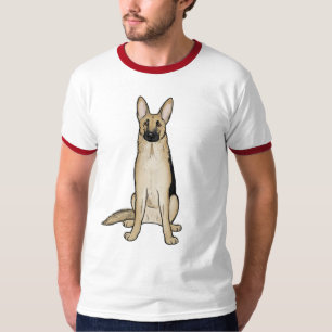 Light Tan and Black German Shepherd Dog Pet Art T-Shirt