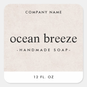 Light tan brown square product label