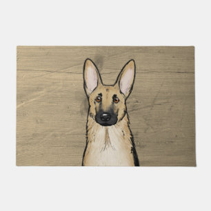 Light Tan German Shepherd Dog   Cute Canine Doormat