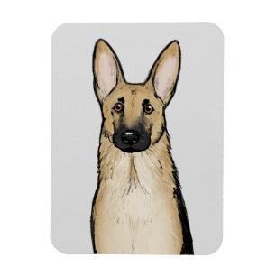 Light Tan German Shepherd Dog   Cute Pet Art Magnet