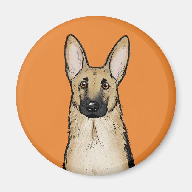 Light Tan German Shepherd Dog | Cute Pet Lover's Magnet (Front)