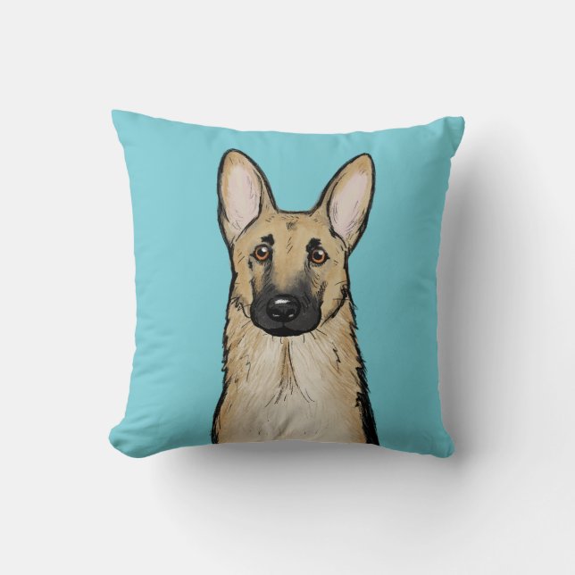 Light Tan German Shepherd Dog Decorative Art Cushion (Front)
