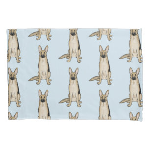 Light Tan German Shepherd Dogs Pattern Pillowcase
