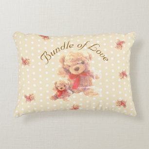 Light Tan Vintage Teddy Bear Nursery Decorative Cushion