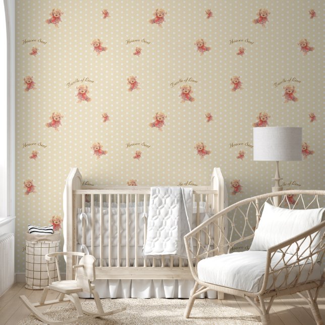 Light Tan Vintage Teddy Bear Nursery Wallpaper (Kids)