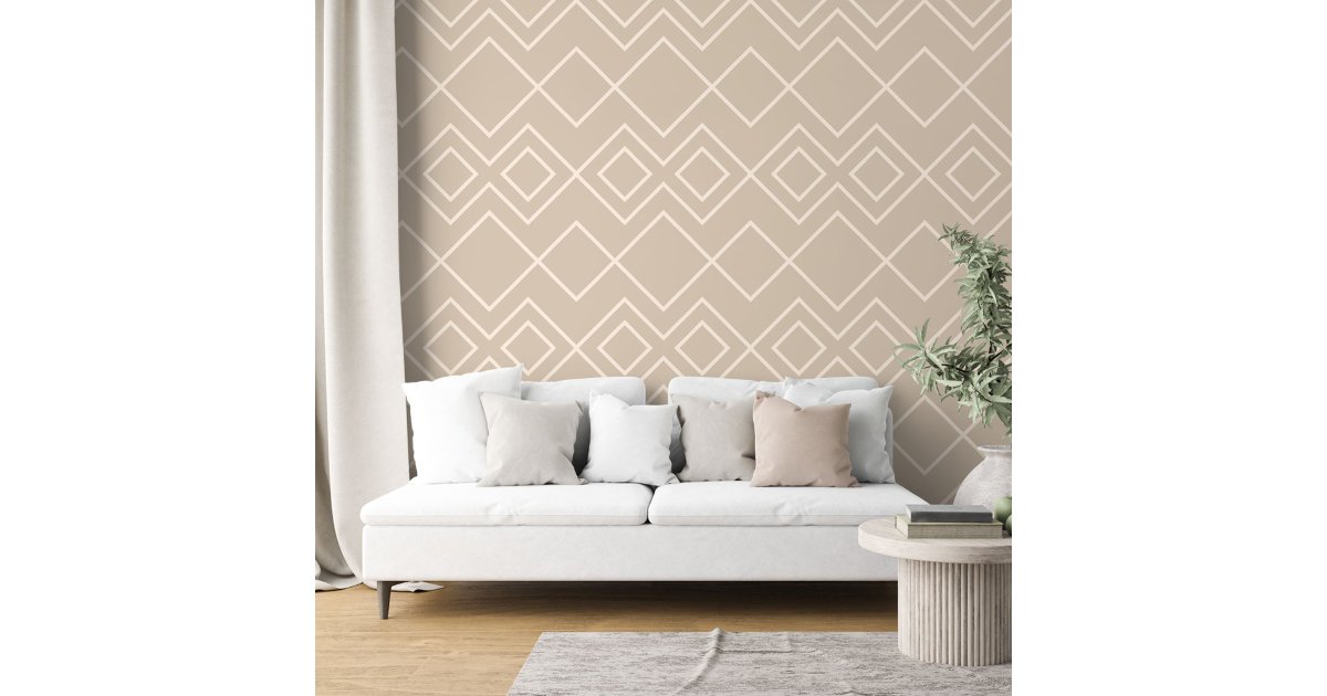 Light Taupe Beige Greige Ivory Squares Art Wallpaper | Zazzle