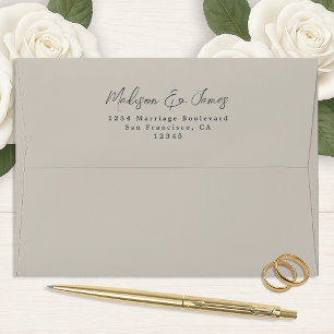 Light Taupe Wedding Return Address Envelope