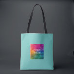 Light Teal Add Your Photo Here Custom Template Tote Bag<br><div class="desc">Add Your Business Company Logo Text Here Elegant Modern Template Carissma Colour Shopping Shoulder Tote Bag.</div>