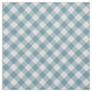 Light Teal Blue Country Cottage Plaid Pattern Fabric