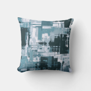 Light Teal Blue Green Abstract Trendy Cushion