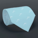 Light Teal Blue White Script Pattern Monogram Tie<br><div class="desc">Light Teal Blue White Script Pattern Monogram neck tie

Light Teal Blue Monogram Initials Pattern neck tie Visit our store for a variety of colours and patterns for your special event. We specialise in classic personalised accessories for birthdays,  weddings and retirement parties.</div>