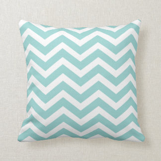 Light Teal Chevron Toss/Throw Pillow