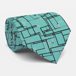 Light Teal Cool Trendy Modern Pattern  Tie