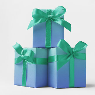 Light Teal Cornflower Blue Ombre Wrapping Paper Sheet