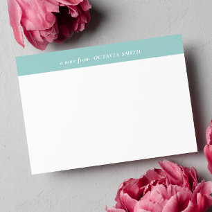 LIGHT TEAL PERSONALIZED FAMILY NAME MONOGRAM CARD