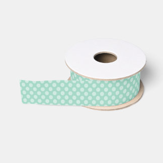 Light Teal Polka Dot Grosgrain Ribbon