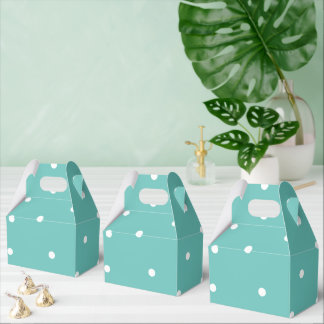 Light Teal Polka Dot Random Pattern Favour Box