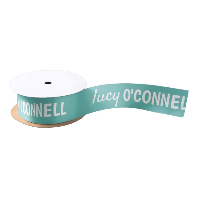 Light Teal Satin Ribbon - Personalised Ribbon (Spool)