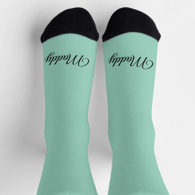 Light Teal Solid Colour  Socks (Top)