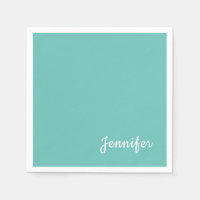 Light Teal Trendy Modern Minimalist Chic Name