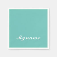 Light Teal Trendy Modern Minimalist Chic Name