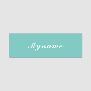 Light Teal Trendy Modern Minimalist Chic Name Tag