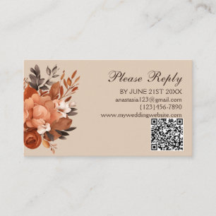 Light Terracotta and Burnt Orange Wedding Enclosure Card