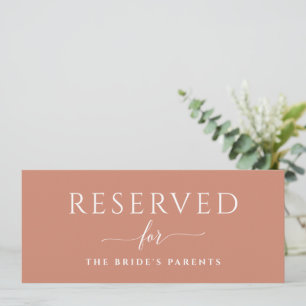 Light Terracotta Simple Wedding Reserved Sign Invitation