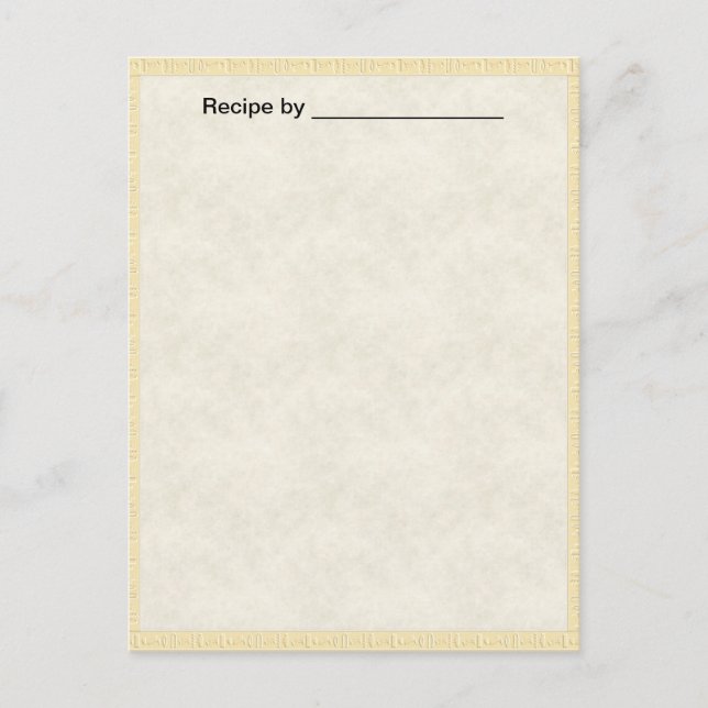 Light Textured Recipe Blank #2 Card (Front)