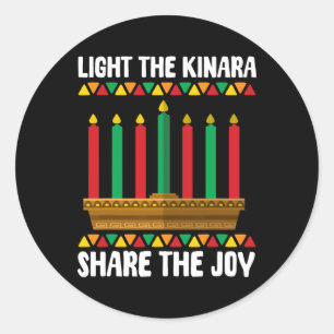 Light The Kinara Share The Joy Kwanzaa Candle Hold Classic Round Sticker