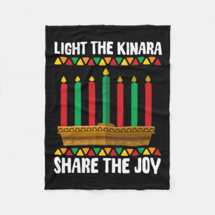 Light The Kinara Share The Joy Kwanzaa Candle Hold Fleece Blanket