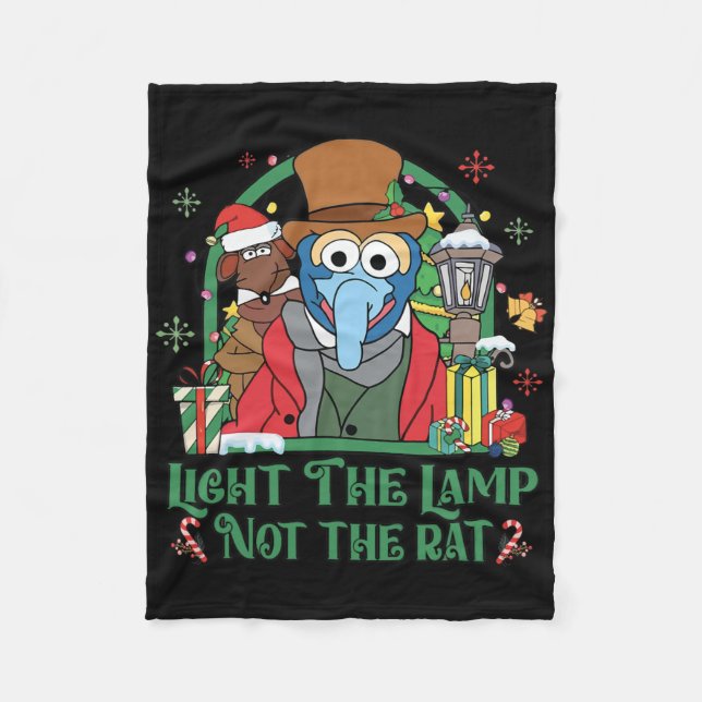 Light The Lamp Not The Rat Funny Christmas 2  Fleece Blanket (Front)